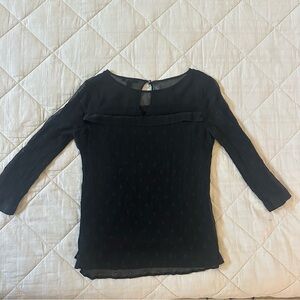 Ella Moss Black Textured Silk Blouse- Size Women’s Small